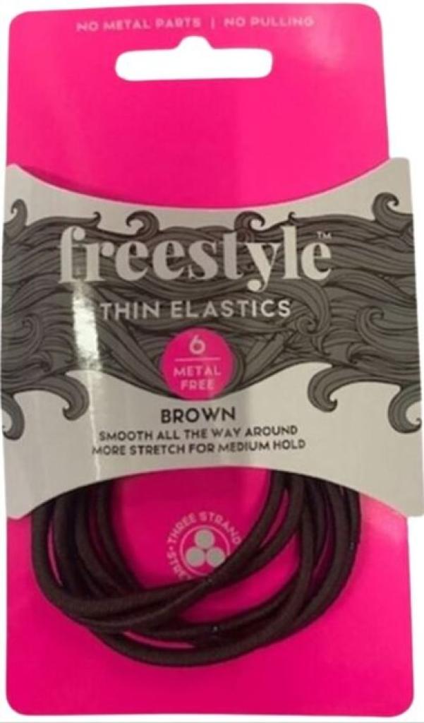 Freestyle Thin Elastics Metal Free - Brown 6 Pkt