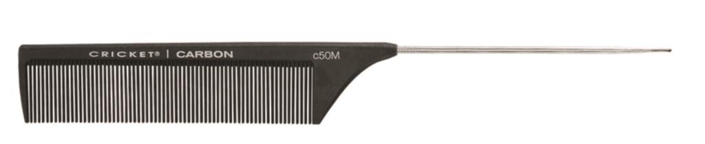 Cricket Carbon Comb Fine Toothed Metal Rattail C50M