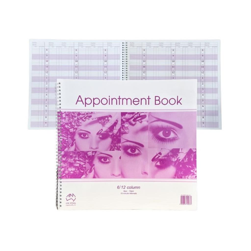 AMW 6/12 Column Appointment Book 100 Pages