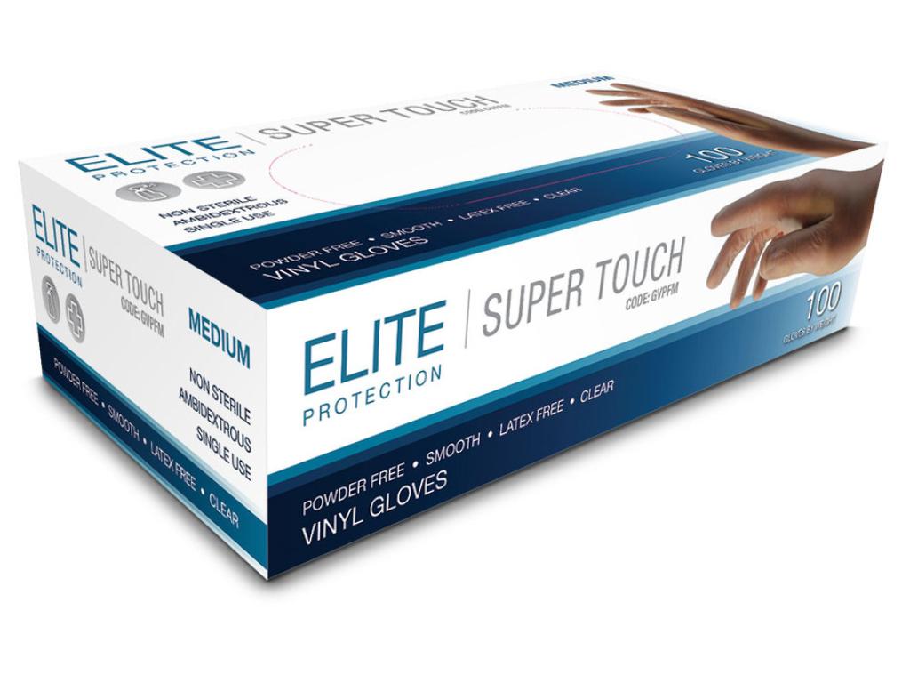 Elite Vinyl Powder Free Gloves Clear Large 100 Pce