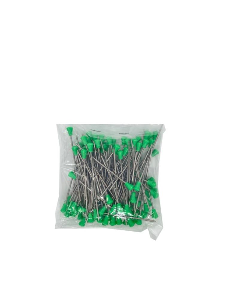 Stainless Steel Roller Pins Green Tip 100 Pkt