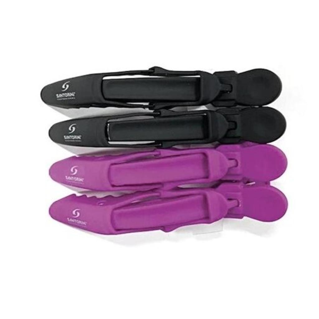 Santorini Rubber Croc Clips 4pkt Purple/Black