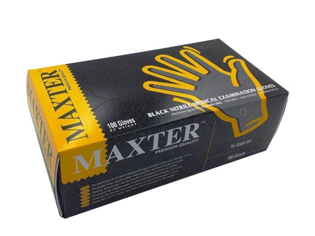 Maxter Black Nitrile Gloves Large 100 Pkt