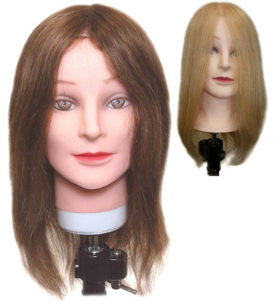 Mannequin Head Natural Implant 35-40cm Brown