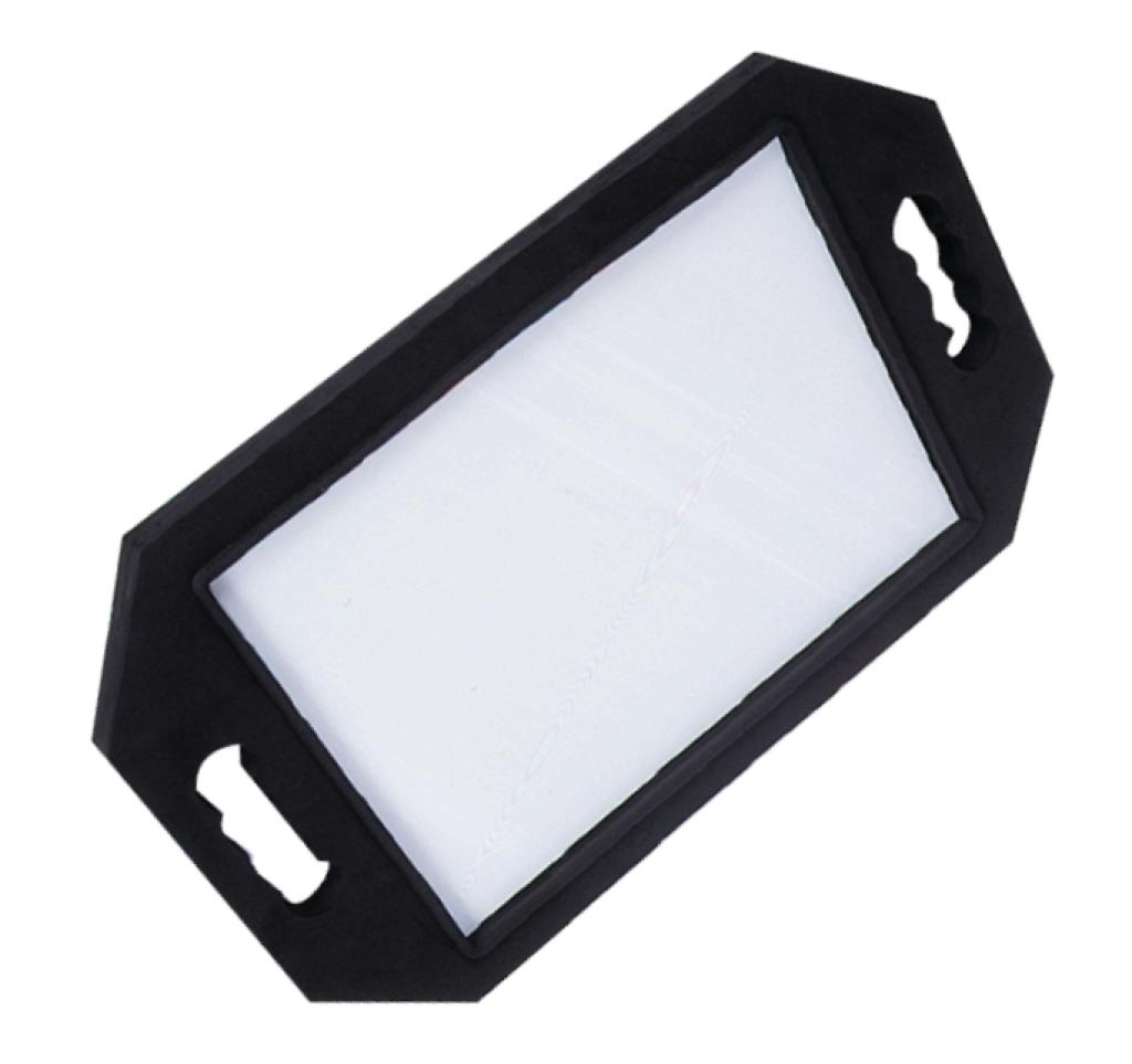 AMW Mirror Rectangle Double Handle Foam - Black