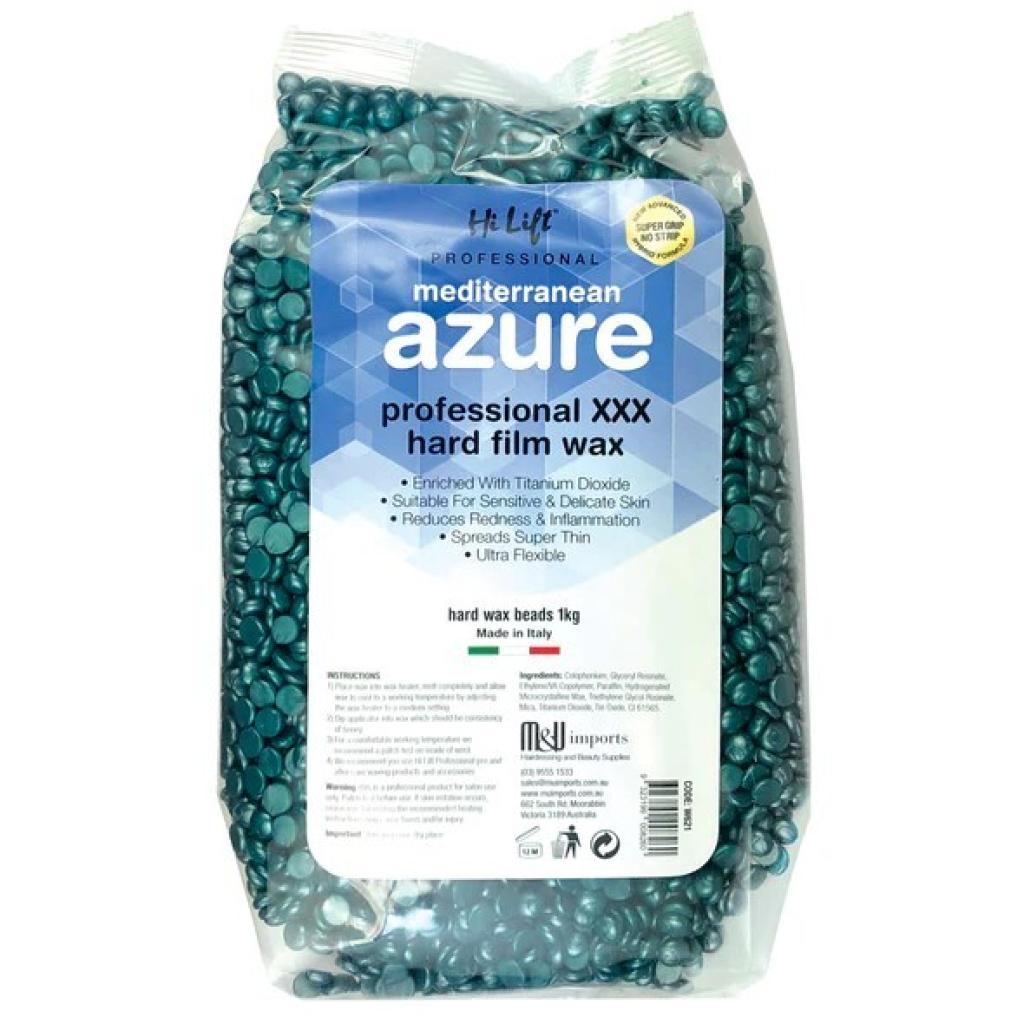 1kg Hi-Lift Mediterranean Azure Hard Film Wax Beads