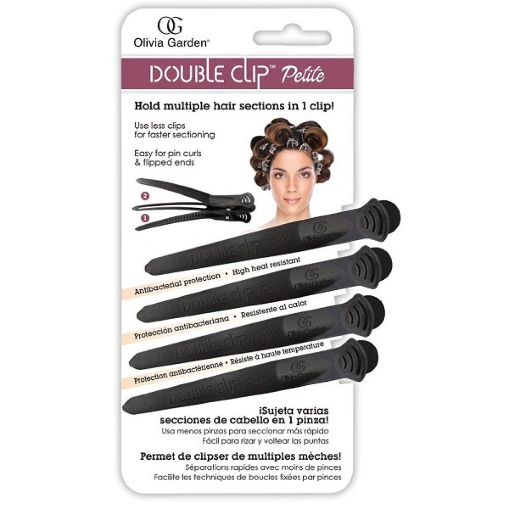 Olivia Garden Double Clips Black 4 Pkt