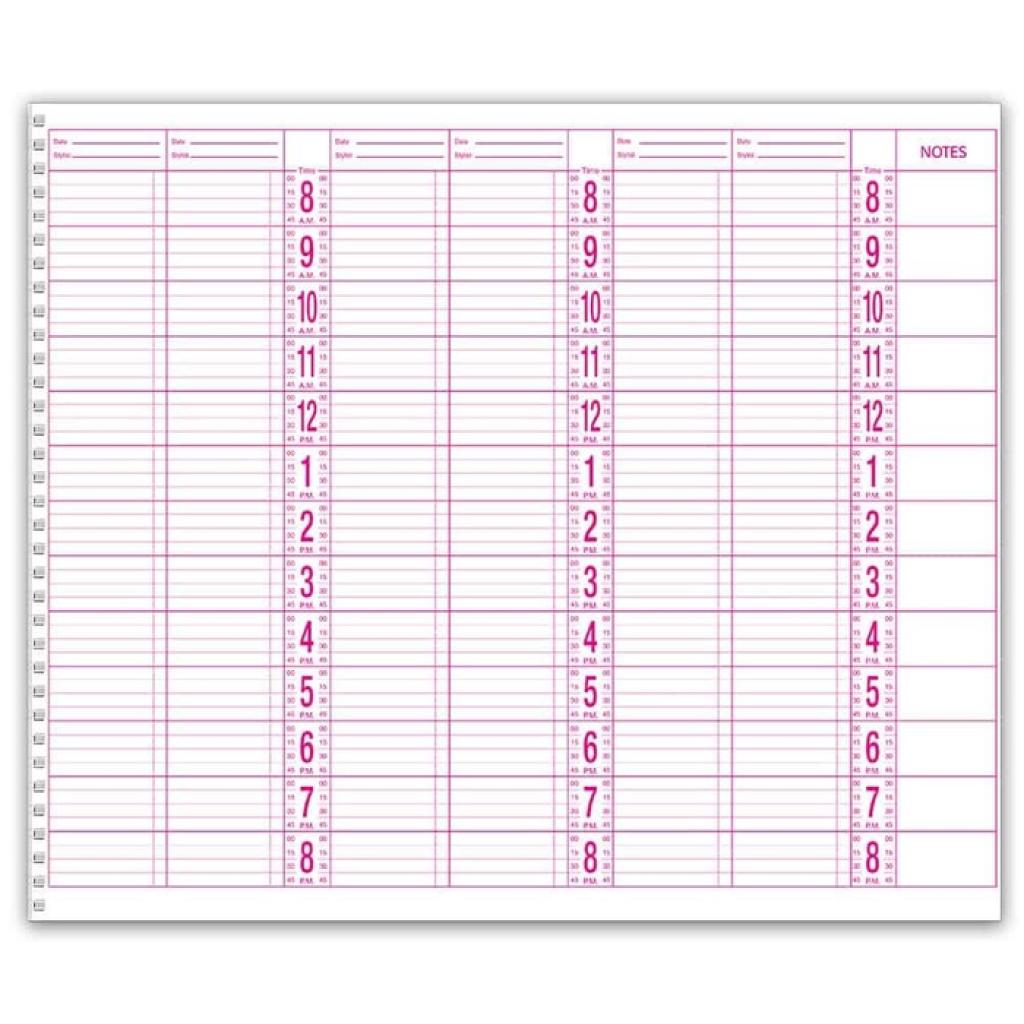  6 Column Appointment Book