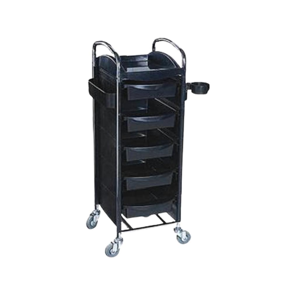 WSF Gaby Trolley 5 Tier Black & Chrome